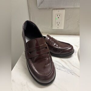 Zara Kids Maroon/Brown Slip-On Loafers